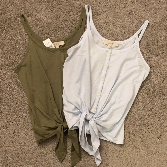 LOFT Tops - LOFT Button Tie Front Tank Top Bundle